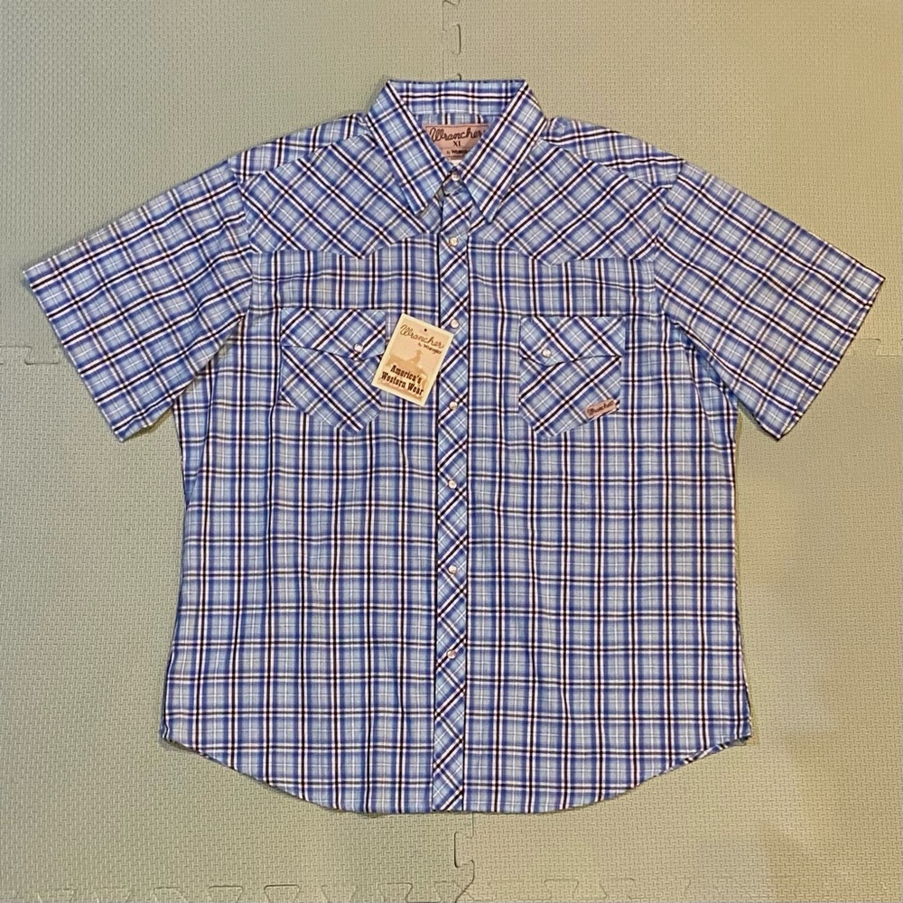 Wrangler Wrancher Western Shirt Button Front SS Size XL